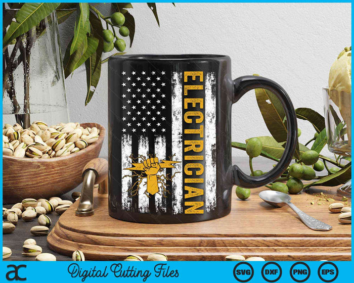 USA Flag Patriotic Electrician American Flag SVG PNG Digital Cutting Files USA Flag Patriotic Electrician American Flag SVG PNG Digital Cutting Files