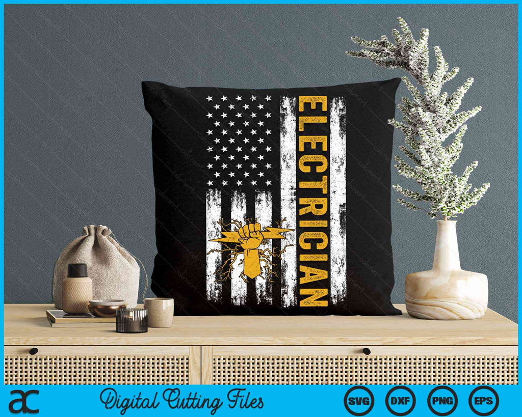 USA Flag Patriotic Electrician American Flag SVG Digital Cutting Files