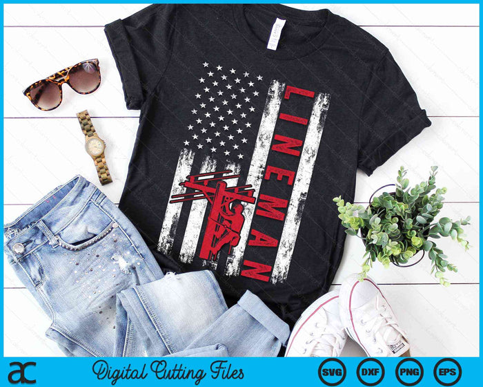 USA Flag Patriotic Lineman American Flag SVG PNG Digital Cutting Files USA Flag Patriotic Lineman American Flag SVG PNG Digital Cutting Files