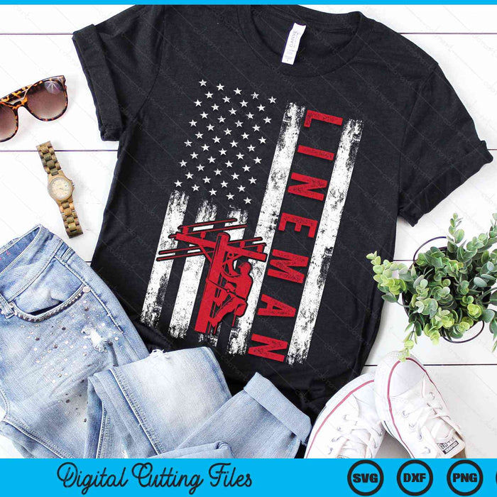 USA Flag Patriotic Lineman American Flag SVG PNG Digital Cutting Files USA Flag Patriotic Lineman American Flag SVG PNG Digital Cutting Files