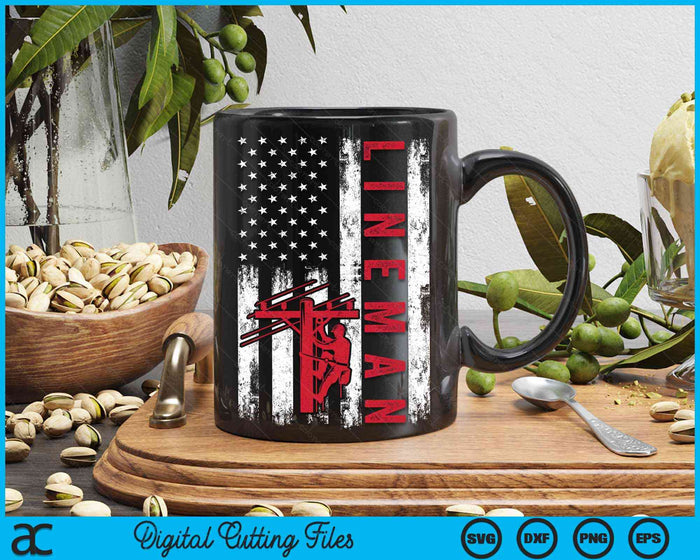 USA Flag Patriotic Lineman American Flag SVG PNG Digital Cutting Files USA Flag Patriotic Lineman American Flag SVG PNG Digital Cutting Files