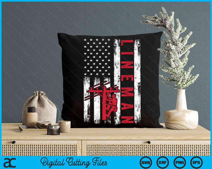USA Flag Patriotic Lineman American Flag SVG PNG Digital Cutting Files USA Flag Patriotic Lineman American Flag SVG PNG Digital Cutting Files