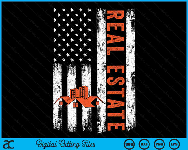 USA Flag Patriotic Real Estate American Flag SVG PNG Digital Cutting Files