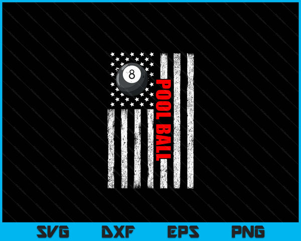 US American Flag Pool Bal Patriotic Pool Ball SVG PNG Digital Cutting Files