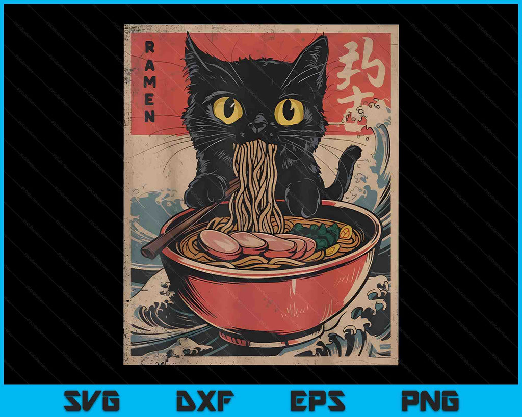 Anime Cat Ramen Japanese Kawaii SVG PNG Digital Printable Files ...