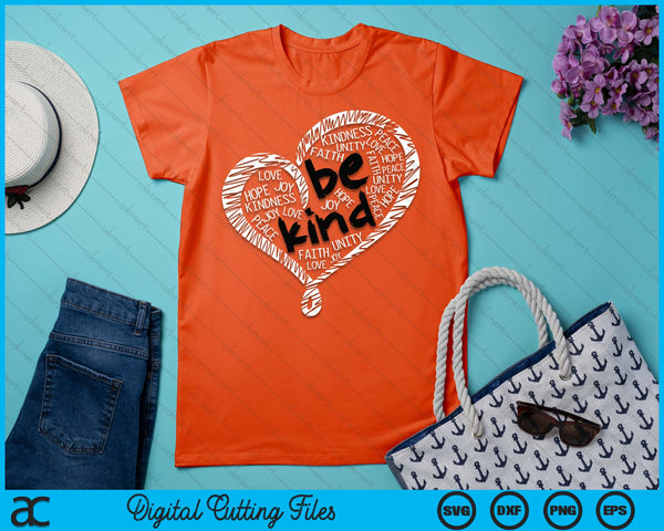 Unity Day Orange Anti Bullying Be Kind Heart Kindness SVG PNG Digital Printable Files