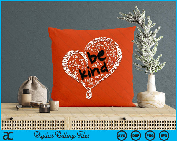Unity Day Orange Anti Bullying Be Kind Heart Kindness SVG PNG Digital Printable Files