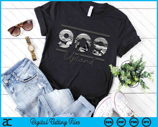 Upland 909 Area Code Skyline California Vintage SVG PNG Digital Cutting Files