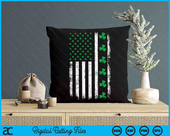 Us American Flag With Shamrocks For St Patricks Day SVG PNG Digital Printable Files Us American Flag With Shamrocks For St Patricks Day SVG PNG Digital Printable Files