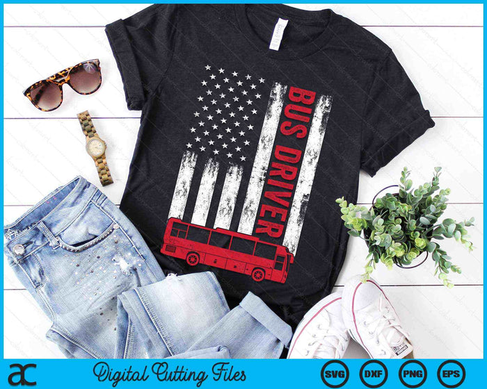 Usa Flag Patriotic Bus Driver American Flag SVG PNG Digital Cutting Files Usa Flag Patriotic Bus Driver American Flag SVG PNG Digital Cutting Files