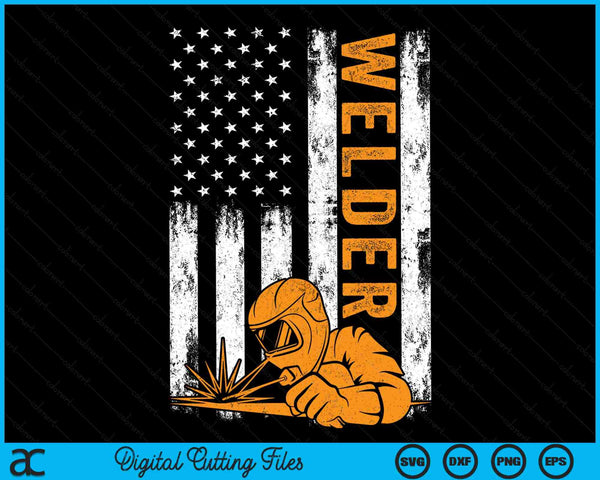 Usa Flag Patriotic Welder American Flag SVG PNG Digital Cutting Files