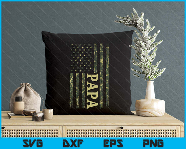 Usa Patriotic Papa Father's Day American Flag 4th Of July Papa SVG PNG Digital Printable Files