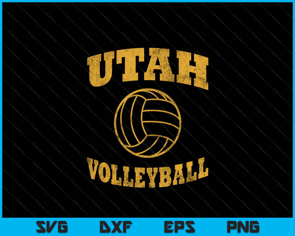 Utah Volleyball Classic Vintage Distressed SVG PNG Digital Cutting Files