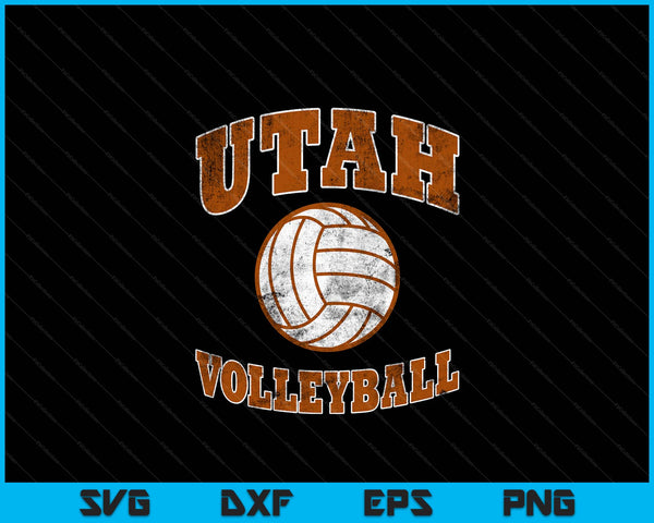 Utah Volleyball Vintage Distressed SVG PNG Digital Cutting Files