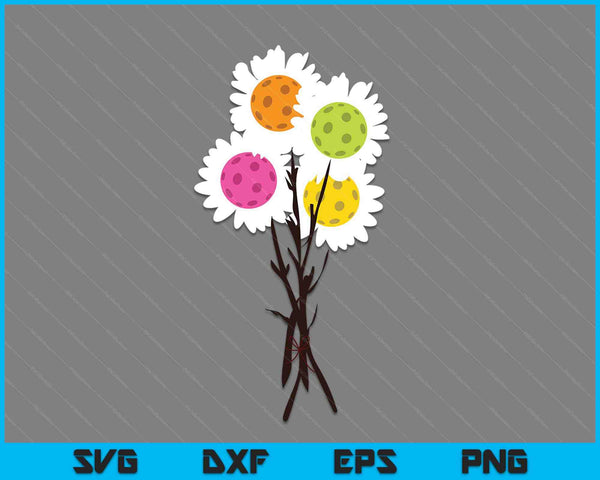 Valentine's Mother's Day Pickleball Flower Bouquet Pretty SVG PNG Digital Cutting Files