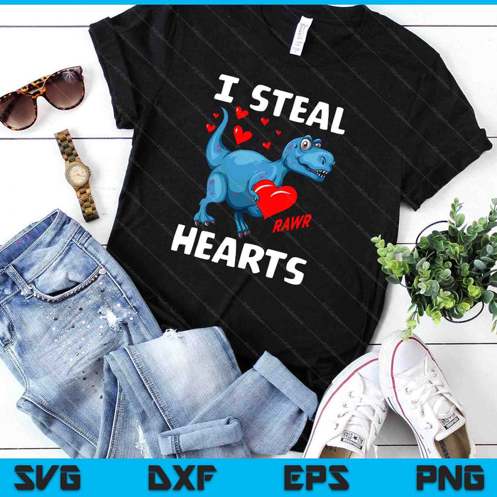 Valentines Day Dinosaur Kids I Steal Hearts Cute Baby T-Rex SVG PNG Digital Cutting Files Valentines Day Dinosaur Kids I Steal Hearts Cute Baby T-Rex SVG PNG Digital Cutting Files