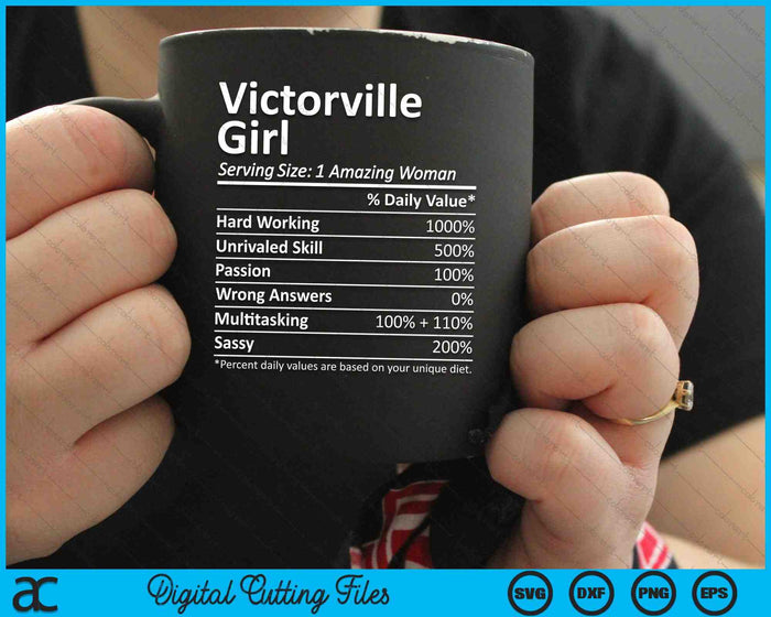 Victorville Girl CA California Funny City Home Roots SVG PNG Digital Cutting Files