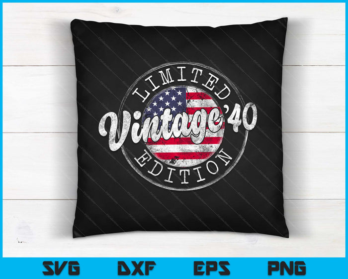 Vintage 1940 Flag Stamp 84th Birthday Gifts 84 Year Old SVG PNG Digital Cutting Files Vintage 1940 Flag Stamp 84th Birthday Gifts 84 Year Old SVG PNG Digital Cutting Files