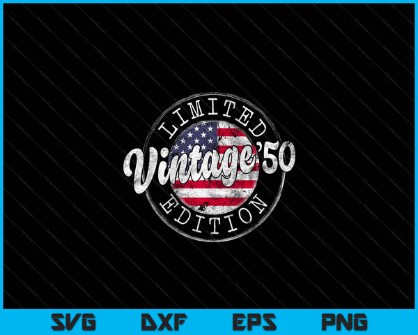 Vintage 1950 Flag Stamp 74th Birthday Gifts 74 Year Old SVG PNG Digital Cutting Files