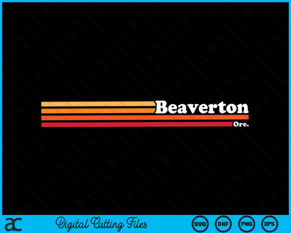 Vintage 1980s Graphic Style Beaverton Oregon SVG PNG Digital Cutting File