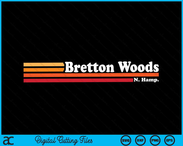 Vintage 1980s estilo gráfico Bretton Woods New Hampshire SVG PNG cortando archivos imprimibles