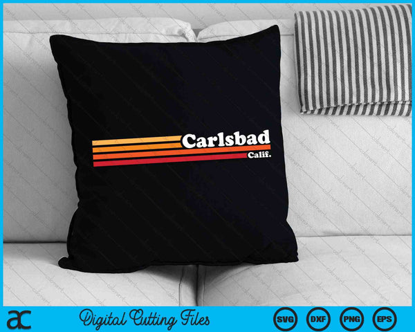 Vintage 1980s estilo gráfico Carlsbad California SVG PNG cortando archivos imprimibles