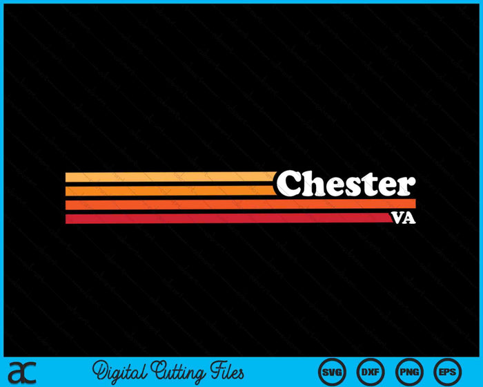 Vintage 1980s Graphic Style Chester Virginia SVG PNG Digital Cutting File Vintage 1980s Graphic Style Chester Virginia SVG PNG Digital Cutting File