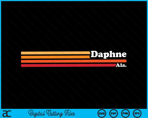 Vintage 1980s Estilo gráfico Daphne Alabama SVG PNG Archivo de corte digital