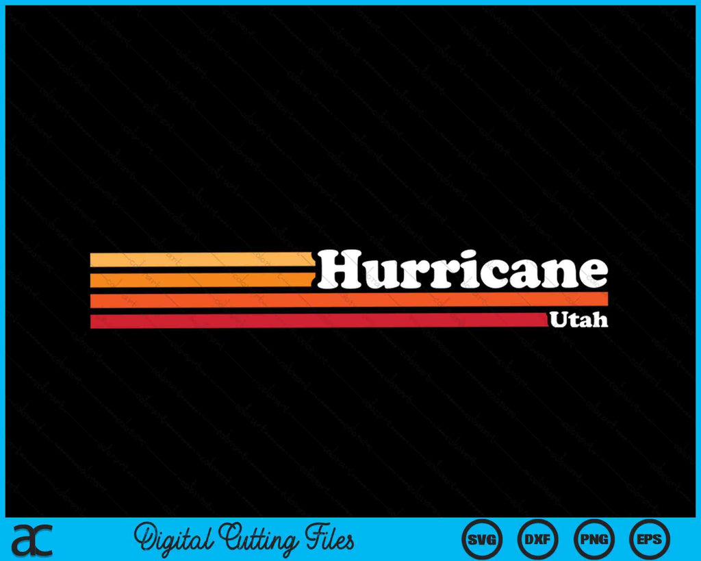 Vintage 1980s Graphic Style Hurricane Utah SVG PNG Cutting Files creativeusarts