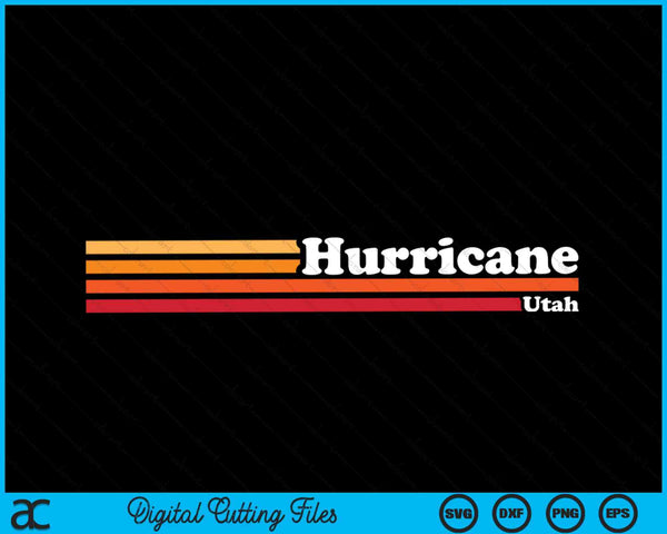 Vintage 1980s Graphic Style Hurricane Utah SVG PNG Cutting Printable Files