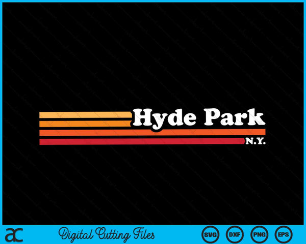 Vintage 1980s Graphic Style Hyde Park New York SVG PNG Cutting Printable Files
