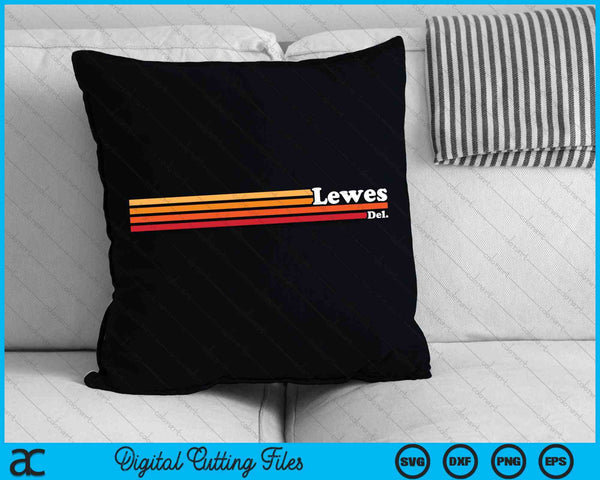 Vintage 1980s estilo gráfico Lewes Delaware SVG PNG archivo de corte digital