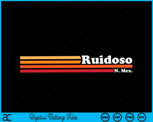 Vintage 1980s Graphic Style Ruidoso New Mexico SVG PNG Cutting Printable Files