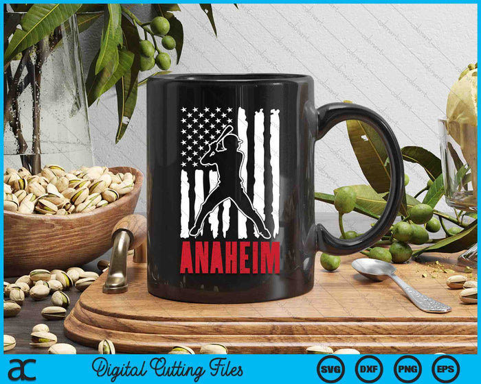 Vintage Anaheim American Flag Distressed Baseball SVG PNG Digital Cutting Files Vintage Anaheim American Flag Distressed Baseball SVG PNG Digital Cutting Files