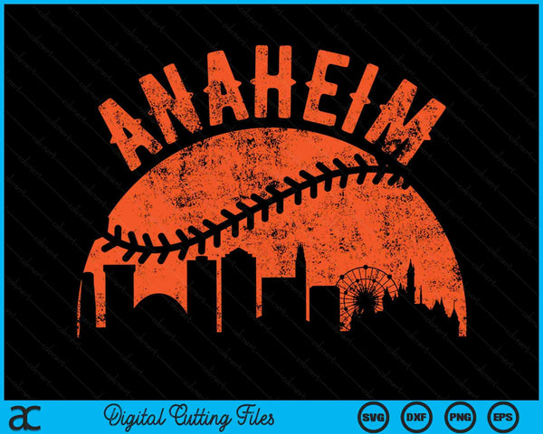 Vintage Anaheim Baseball SVG PNG Digital Cutting Files