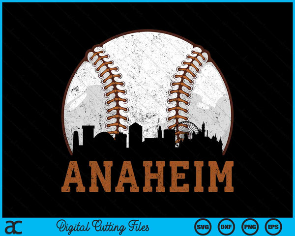 Vintage Anaheim Cityscape Baseball SVG PNG Digital Printable Files
