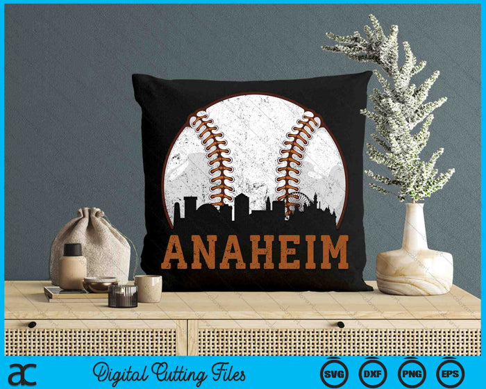 Vintage Anaheim Cityscape Baseball SVG PNG Digital Printable Files Vintage Anaheim Cityscape Baseball SVG PNG Digital Printable Files