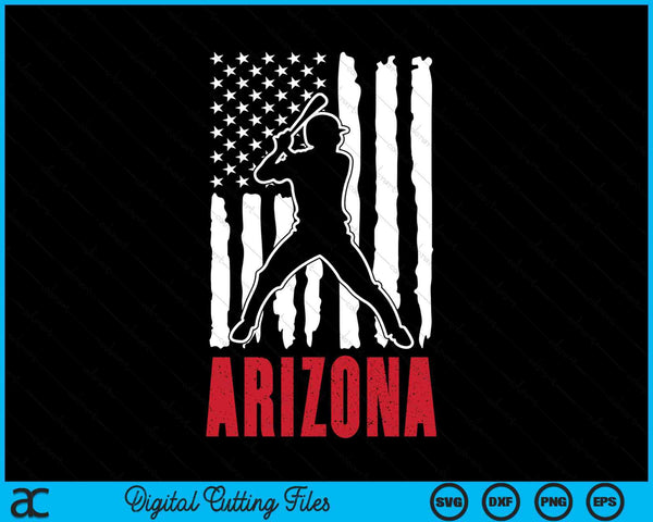 Vintage Arizona American Flag Distressed Baseball SVG PNG Digital Cutting Files