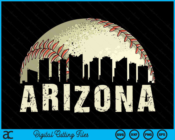 Vintage Arizona Cityscape Baseball Lover SVG PNG Digital Cutting Files