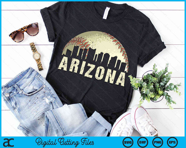 Vintage Arizona Cityscape Baseball Lover SVG PNG Digital Cutting Files