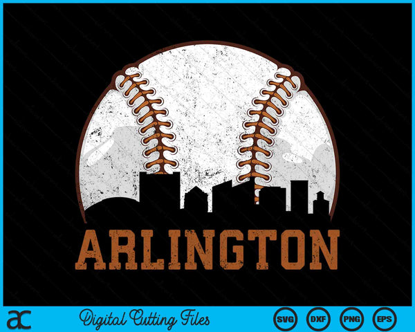 Vintage Arlington Cityscape Baseball SVG PNG Cutting Printable Files