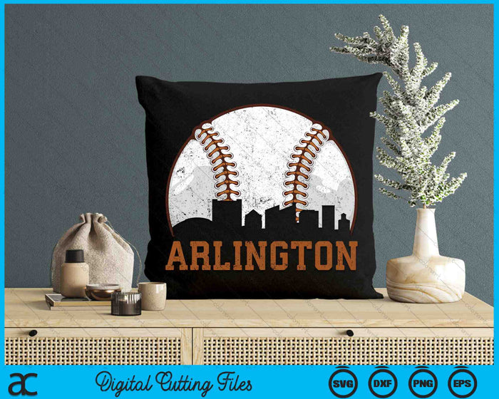 Vintage Arlington Cityscape Baseball SVG PNG Cutting Printable Files Vintage Arlington Cityscape Baseball SVG PNG Cutting Printable Files