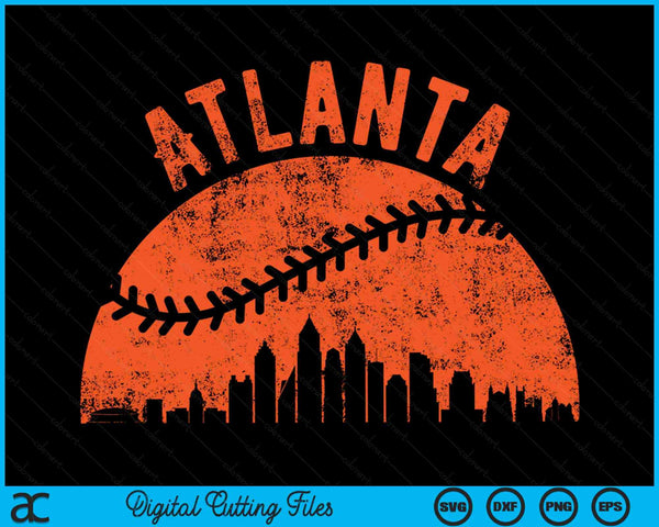 Vintage Atlanta Baseball SVG PNG Digital Cutting Files