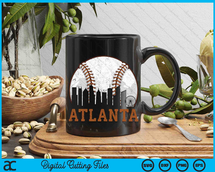 Vintage Atlanta Cityscape Baseball SVG PNG Cutting Printable Files Vintage Atlanta Cityscape Baseball SVG PNG Cutting Printable Files