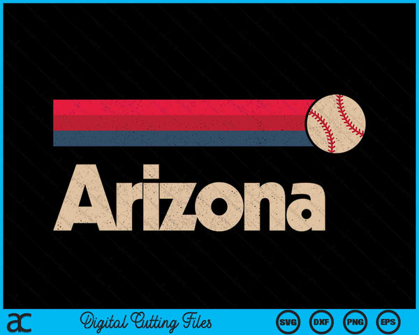 Vintage Baseball Arizona B-Ball Retro Stripes SVG PNG Digital Cutting Files