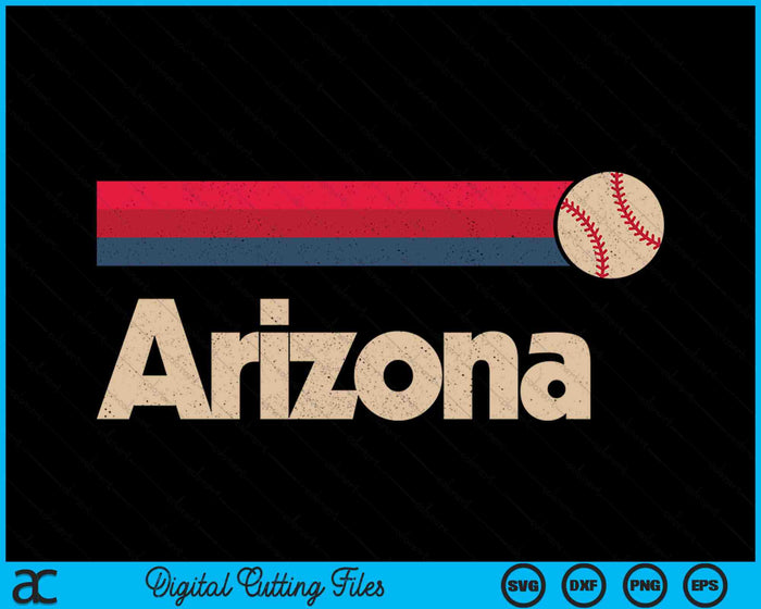 Vintage Baseball Arizona B-Ball Retro Stripes SVG PNG Digital Cutting Files Vintage Baseball Arizona B-Ball Retro Stripes SVG PNG Digital Cutting Files