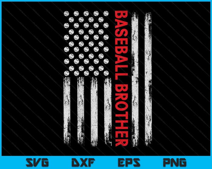 Vintage Baseball Brother USA Flag SVG PNG Digital Printable Files Vintage Baseball Brother USA Flag SVG PNG Digital Printable Files