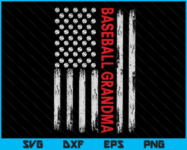 Vintage Baseball Grandma USA Flag SVG PNG Digital Printable Files