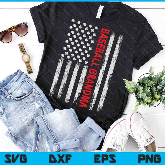 Vintage Baseball Grandma USA Flag SVG PNG Digital Printable Files Vintage Baseball Grandma USA Flag SVG PNG Digital Printable Files