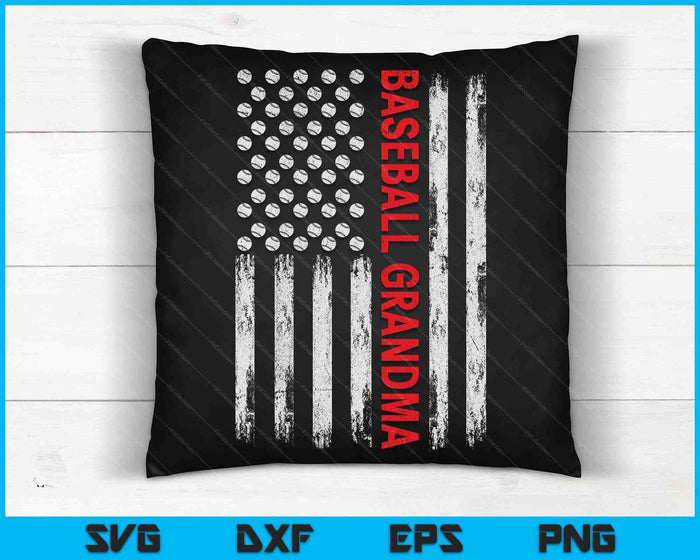 Vintage Baseball Grandma USA Flag SVG PNG Digital Printable Files Vintage Baseball Grandma USA Flag SVG PNG Digital Printable Files